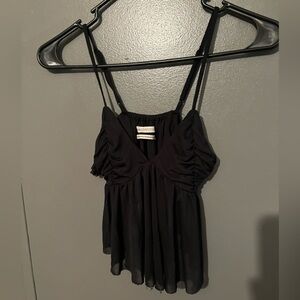 Urban Outfitters Sheer Ruffle Crop top cami lingiere Spaghetti Straps
